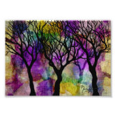 Lagen bomen op de achtergrond van Mica Foto Afdruk (Voorkant)