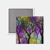 Lagen bomen op de achtergrond van Mica Magneet (Voorkant / Achterkant)