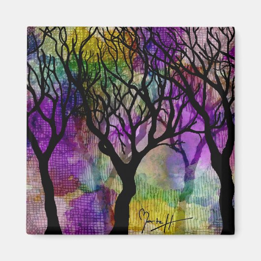 Lagen bomen op de achtergrond van Mica Magneet (Voorkant)