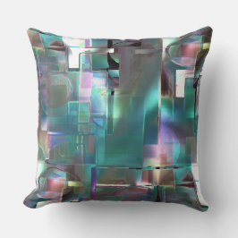 Lagen gradiënt groen tot kleurrijk in lichtneon kussen