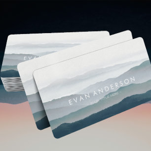 Lagen van Bergketens in Blauwe tinten Visitekaartje