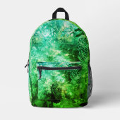 Lagen van Groene Kristallen Bedrukte Rugzak (Voorkant)