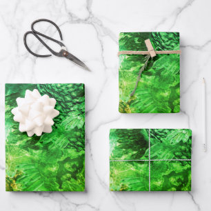 Lagen van Groene Kristallen Inpakpapier Vel