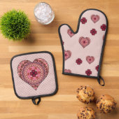 Lagen van het Hart Ovenwant & Pannenlap Set (Top down)