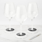 Lagen van kristallen grijs wijnglaslabel (Set)
