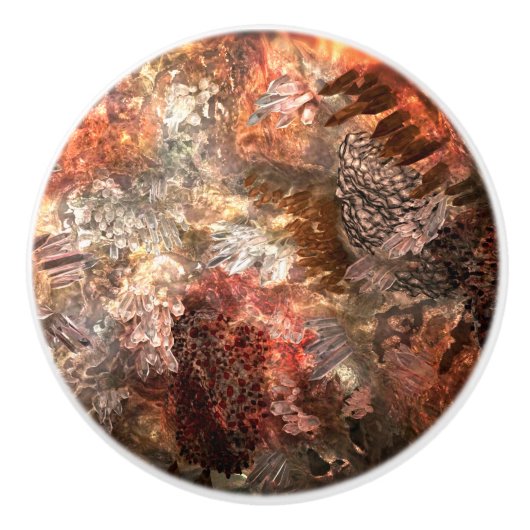 Lagen van kristallen met rustieke tint keramische knop (Voorkant)