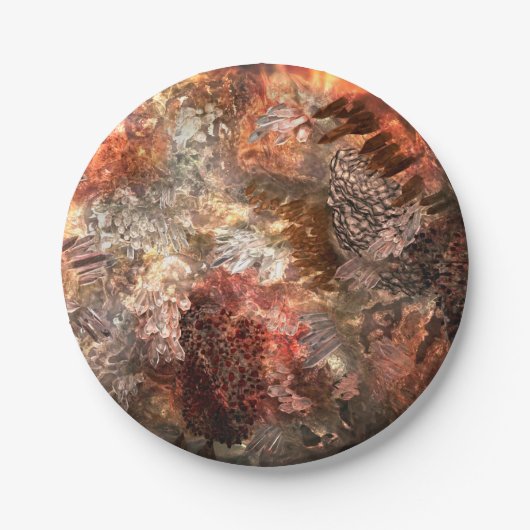 Lagen van kristallen met rustieke tint papieren bordje (Voorkant)