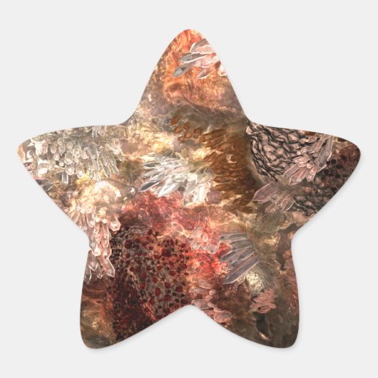 Lagen van kristallen met rustieke tint ster sticker (Voorkant)