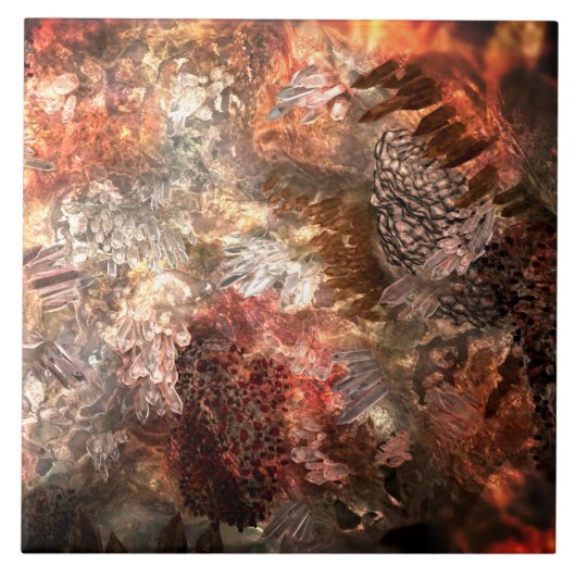 Lagen van kristallen met rustieke tint tegeltje (Voorkant)