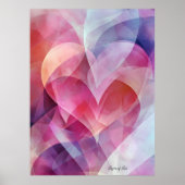 Lagen van Liefde - Abstracte Roze Harten Poster (Voorkant)