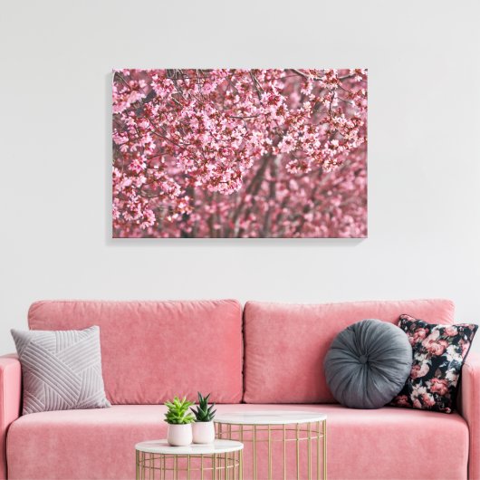 Lagen van roze Japanse Cherry Blossom Canvas Afdruk (Insitu (Woonkamer))