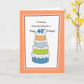Lagen van wensen 40e of elke leeftijd verjaardag kaart (Gele Bloem)