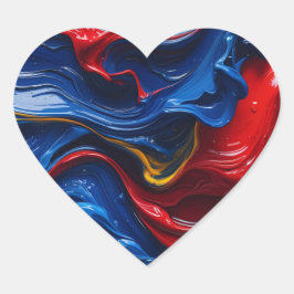 Lagen verf op elkaar hart sticker