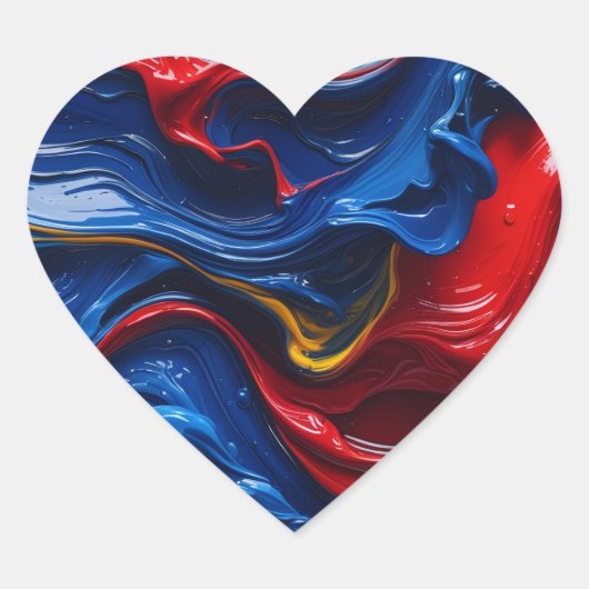 Lagen verf op elkaar hart sticker (Voorkant)