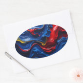 Lagen verf op elkaar ovale sticker (Envelop)