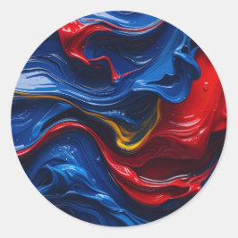 Lagen verf op elkaar ronde sticker
