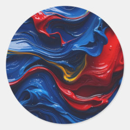 Lagen verf op elkaar ronde sticker