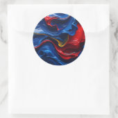 Lagen verf op elkaar ronde sticker (Tas)