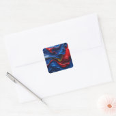 Lagen verf op elkaar vierkante sticker (Envelop)