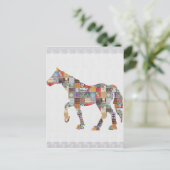 LAGEprijs GrandSIZE Kaart HORSE Collage Art NVN482 (Staand voorkant)