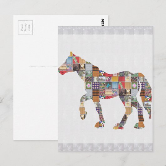 LAGEprijs GrandSIZE Kaart HORSE Collage Art NVN482 (Voorkant / Achterkant)