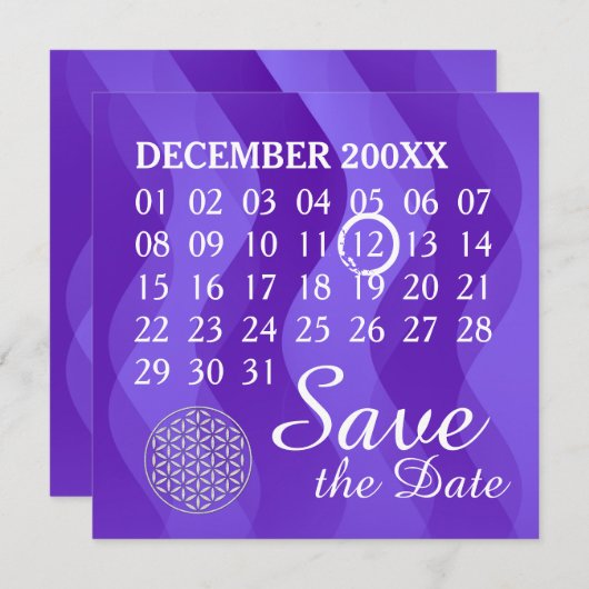 Lager - aangepaste kalender - sla de datum op save the date (Voorkant / Achterkant)