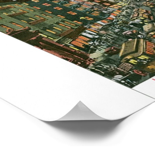 Lager Broadway by Night, New York Poster (Hoek)