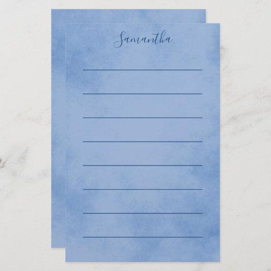 Lager gelaagd blauw briefpapier (Voorkant / Achterkant)