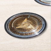 Lager - goudwielen met lage ringbanden ronde kartonnen onderzetter (Gebogen)