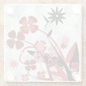 Lager grafisch in rood en zwart glazen onderzetter (Achterkant)