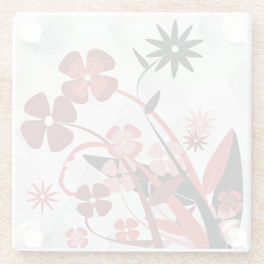 Lager grafisch in rood en zwart glazen onderzetter (Achterkant)