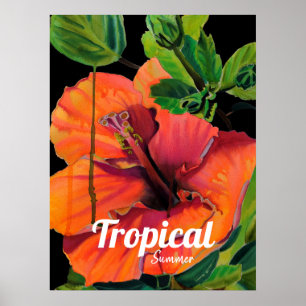 Lager hibiscus tropical Summer quote Poster