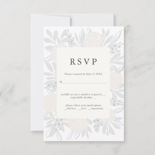 Lager hoekelegant bruiloft RSVP-ontwerp RSVP Kaartje (Voorkant)