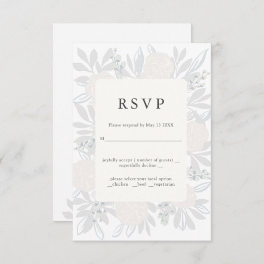 Lager hoekelegant bruiloft RSVP-ontwerp RSVP Kaartje (Voorkant / Achterkant)