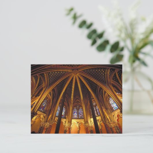Lager kapel van La Sainte-Chapelle, Parijs; Briefkaart (Staand voorkant)