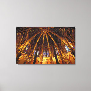 Lager kapel van La Sainte-Chapelle, Parijs; Canvas Afdruk