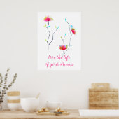 Lager kunstje leef het leven van je droomquote poster (Keuken)