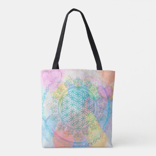 Lager leven / Blume des lebens - liefdesharten Tote Bag (Achterkant)