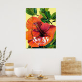 Lager leven in vol bloei geluk citaat poster (Keuken)