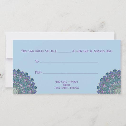 Lager leven - Mandala India Style 1 (Achterkant)