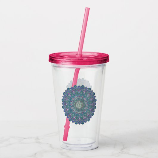 Lager leven - Mandala India Style 1 Acryl Drinkbeker (Achterkant)
