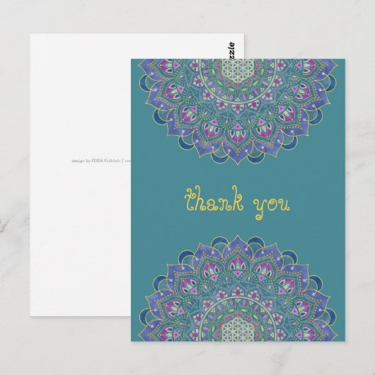 Lager leven - Mandala India Style 1 Briefkaart (Voorkant / Achterkant)