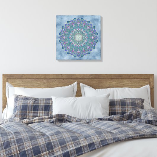 Lager leven - Mandala India Style 1 Canvas Afdruk (Insitu (Slaapkamer))