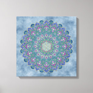 Lager leven - Mandala India Style 1 Canvas Afdruk