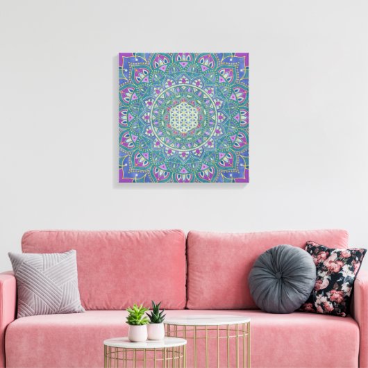 Lager leven - Mandala India Style 1 Canvas Afdruk (Insitu (Woonkamer))