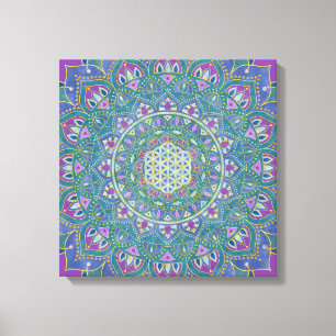 Lager leven - Mandala India Style 1 Canvas Afdruk