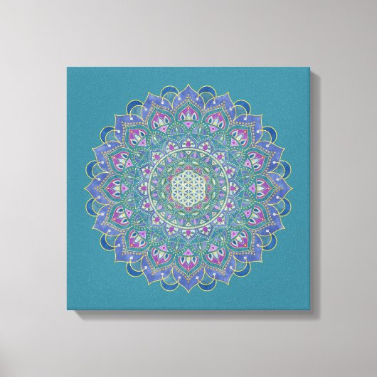 Lager leven - Mandala India Style 1 Canvas Afdruk (Voorkant)