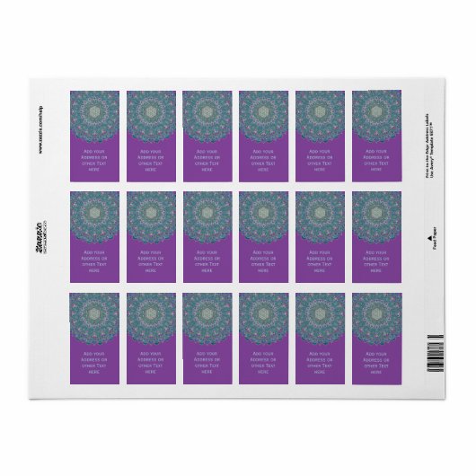 Lager leven - Mandala India Style 1 Etiket (Full Sheet)