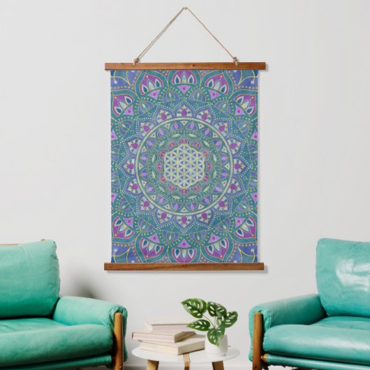 Lager leven - Mandala India Style 1 Hangend Wandkleed (Woonkamer)