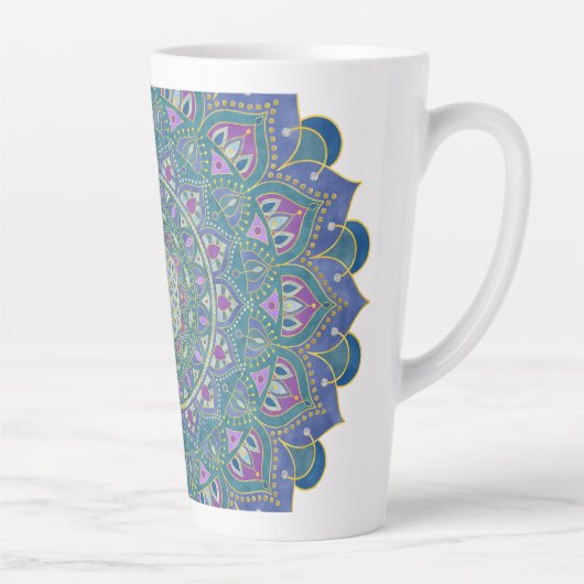 Lager leven - Mandala India Style 1 Latte Mok (Rechts)